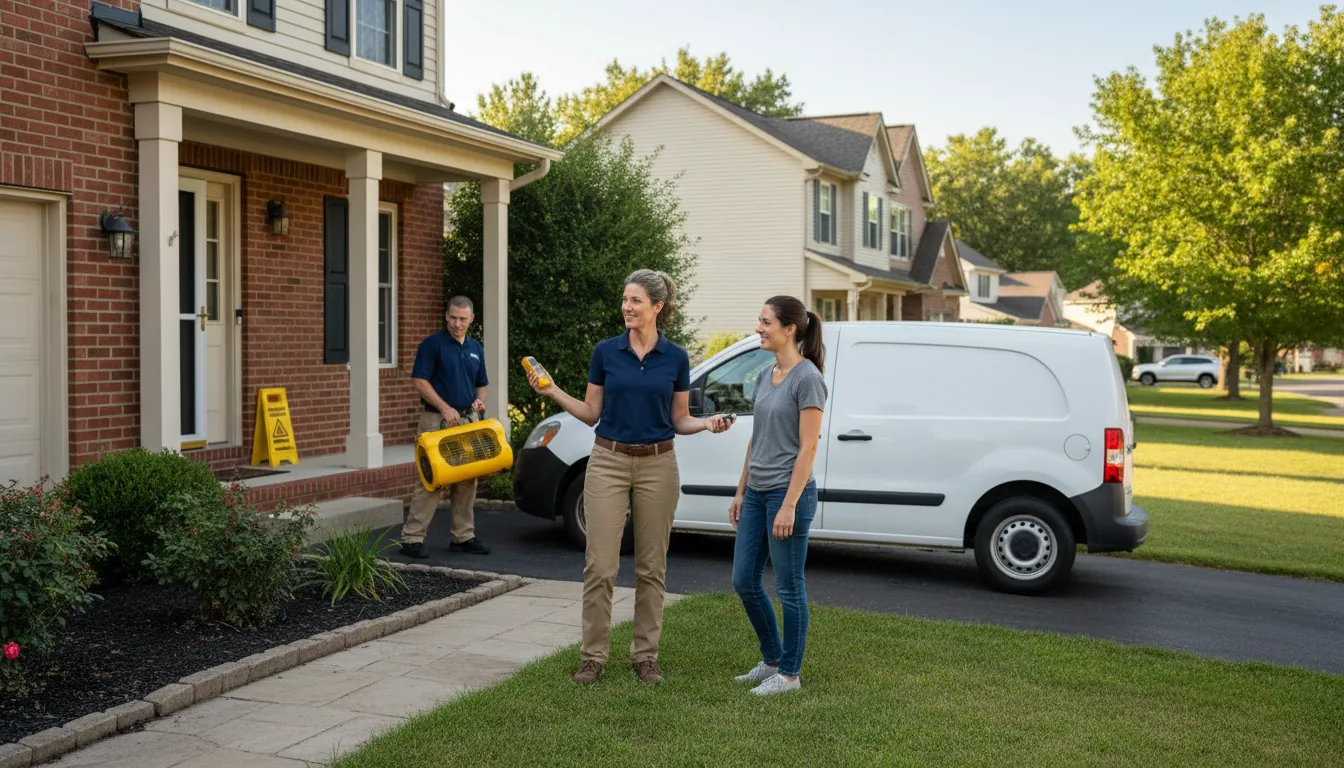 Residential water damage restoration in Mooreland, IN